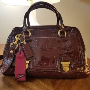 Coach Poppy Patent Pushlock Satchel
